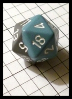 Dice : Dice - 20D - Chessex Halfand Half Gray Medium and Blue Lt and White Numerals - Ebay Jul 2012